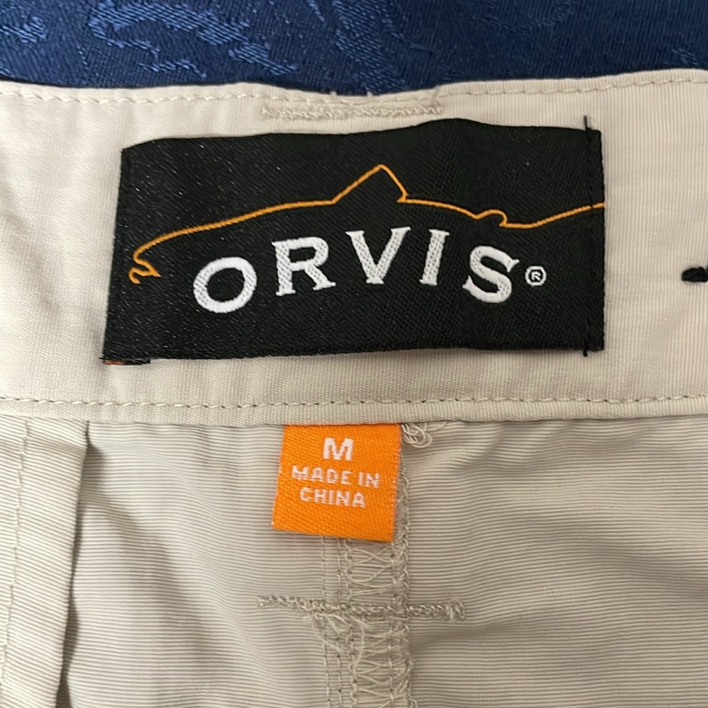 Orvis Men's Tan Cargo Shorts with Orange Zipper Accents, 3 pairs size M - Picture 3 of 10